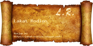 Lakat Rodion névjegykártya